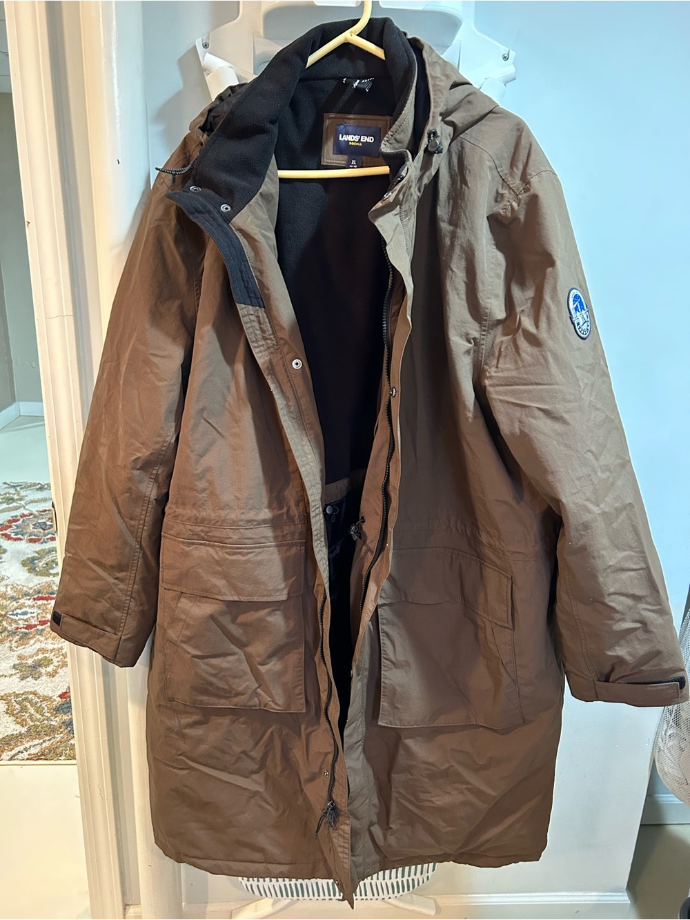 Lands' End Men's Olive Brown Hooded Field Parka